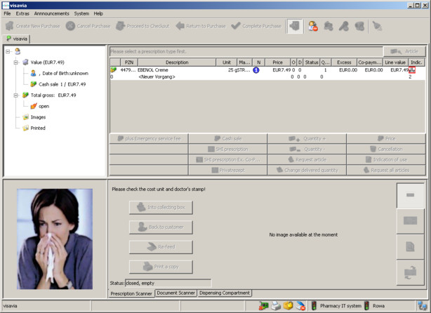 example pharmacist application screenshot